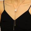 European Floral Gradient Pendant Necklace with Adjustable Snake Chain