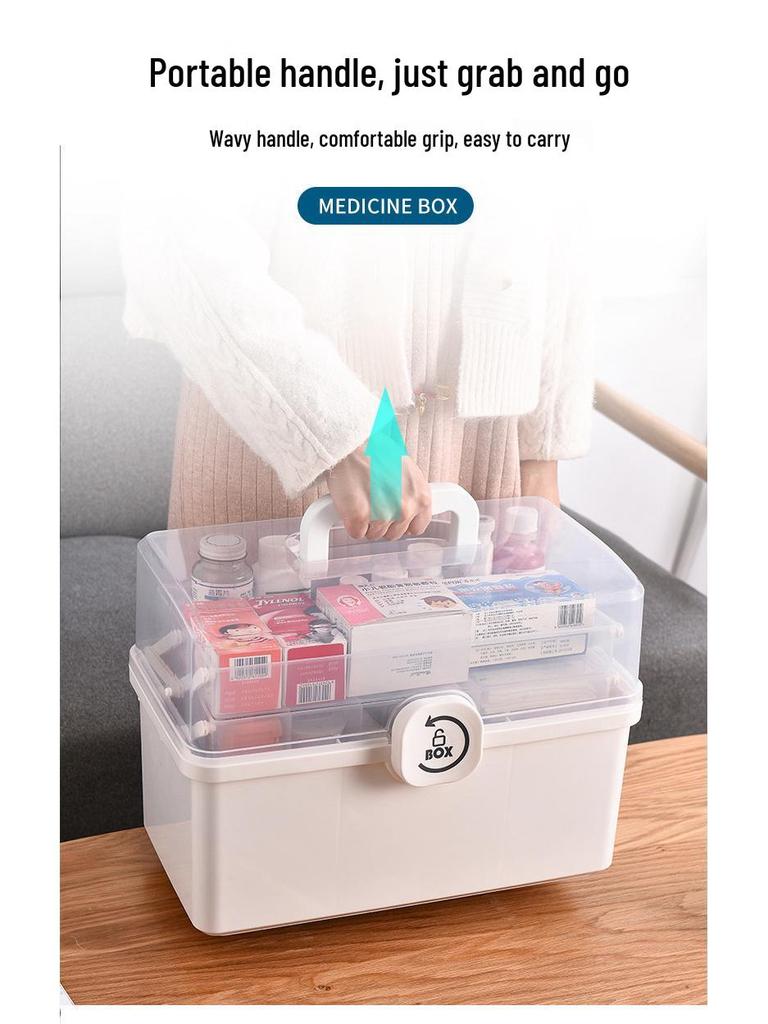 Double-Layer Portable First Aid Kit: Large Capacity Family Medicine Box