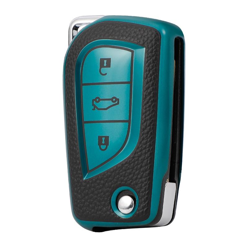 Tpu Key Case For Toyota Corolla Levin Verso Yaris 2014 Auris Aygo Rav4 Scion Leather Folding Car Accessories