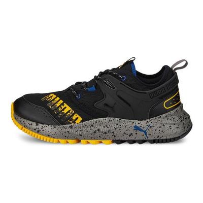Pacer Future Cushioning Comfortable Fabric Leather Breathable Shock Absorption Low Top Casual Running Shoes Unisex Sneaker Black Yellow 382884-07