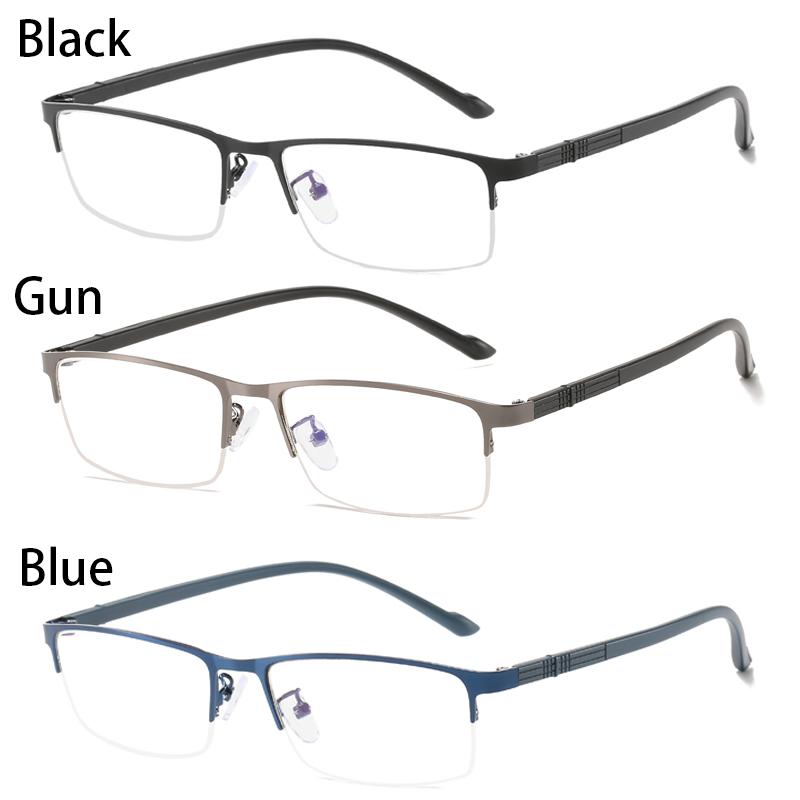 

3Pcs Men S Business Reading Glasses Metal Half-Frame Men Women Fashion Presbyopic Eyeglasses Hyperopia Anti Blue Light Eyewear +4.0