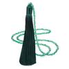 Fashion 14 Colors Long Fringe Silk Tassel Necklace Women Glass Bead Crystal Pendant Necklaces Statement Vintage Bohemian Jewelry