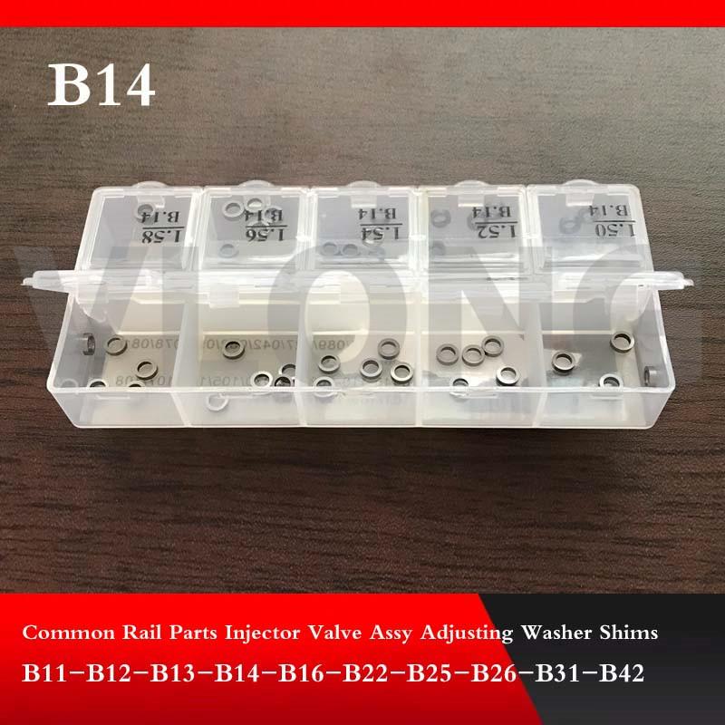 50 adet! Common Rail Enjektör Ayar Pul Pul Pul Conta Tamir Kiti B11 B12 B13 B14 B15 B16 B21 B22 B23 B24 B25 B26 B27 B31 B42