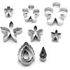 12Pcs Flower Shape Cookie Molds Biscuit Cutters 304 Stainless Steel Baking Supplies For Creative Dessert Pastries Tool