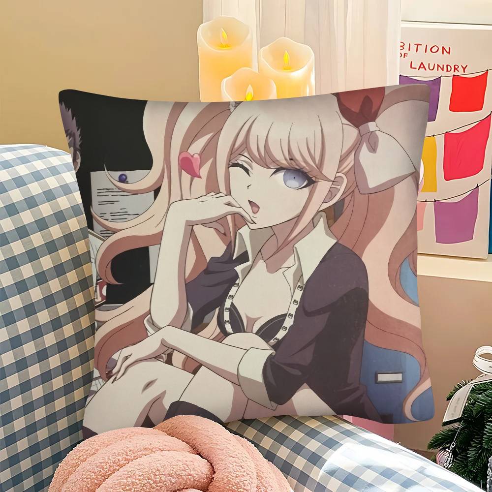 1Pc Anime D-Danganronpas-Cute Pillow Case Fashion Square Pillowcase Bedroom Sofa Room Ins Decoration Leisure