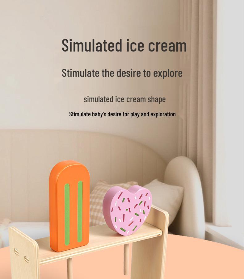 Children's Wooden Ice Cream Stand Playhouse with Popsicle Toys (CE CPC Certified)