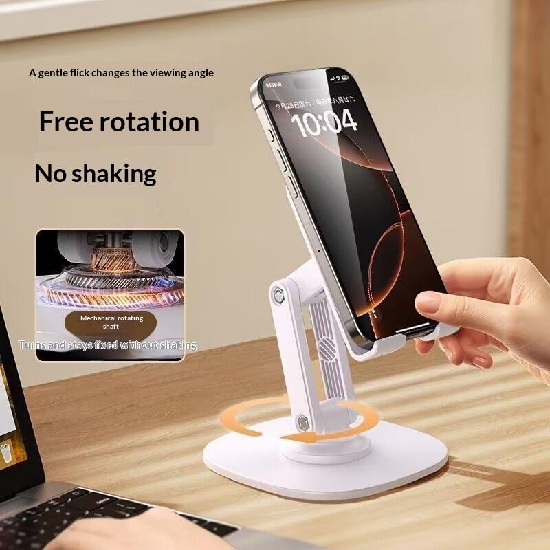 360° Rotating Foldable Desktop Mobile Phone Holder Plastic Stand+Metal Bottom Phone Stand Lazy Universal Tablet Support Stand
