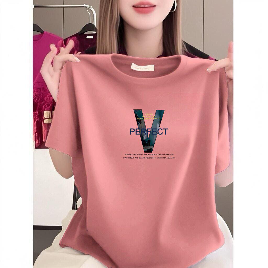 High-End Summer Purple Women's Short-Sleeve Printed T-Shirt - Loose Fit and Slimming, Age-Reducing Style