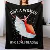 Just a Woman Who Loves Reading Throw Blanket Ultra Plush Cozy Blanket for Napping Sleeping