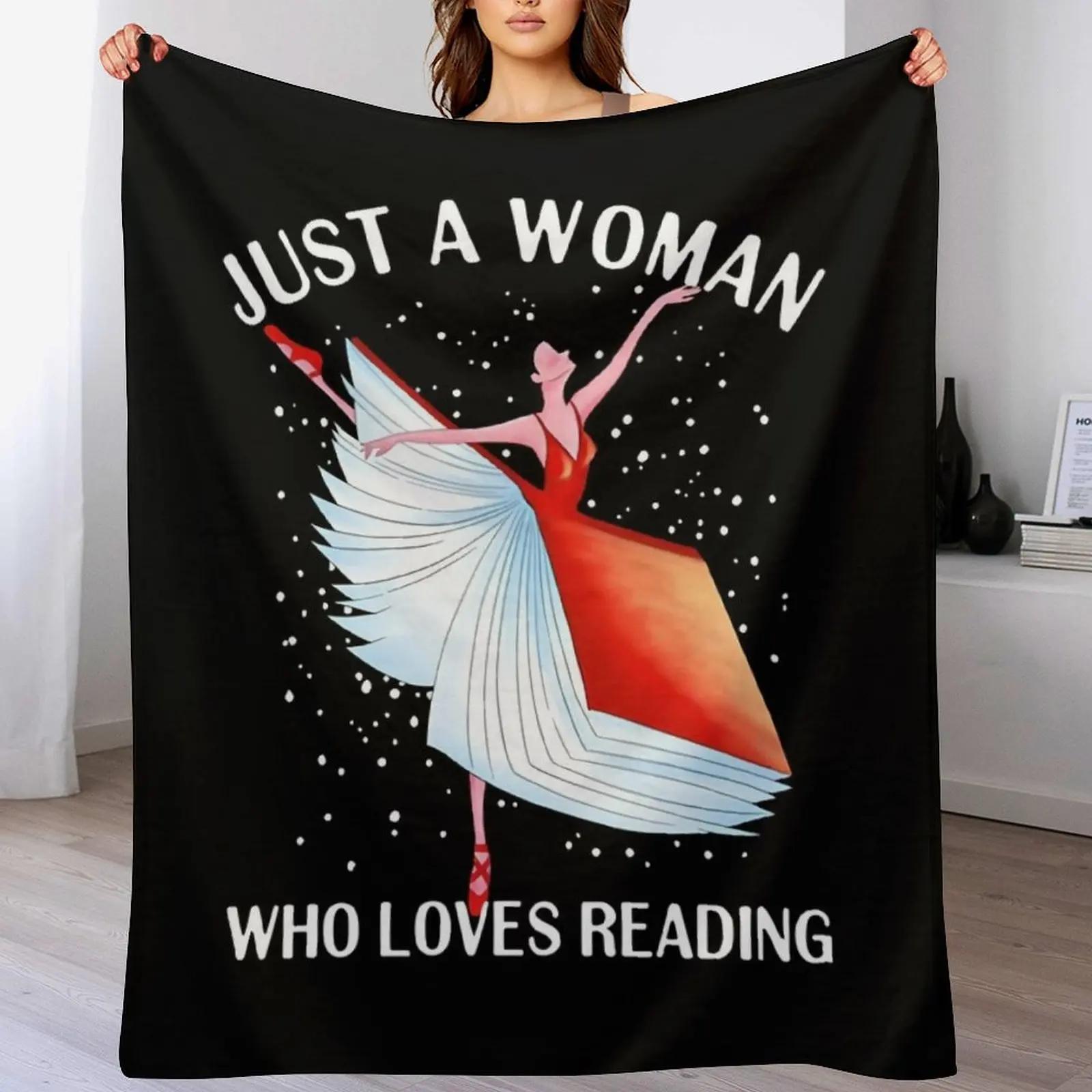 Just a Woman Who Loves Reading Throw Blanket Ultra Plush Cozy Blanket for Napping Sleeping 102x76cm(40x30in)