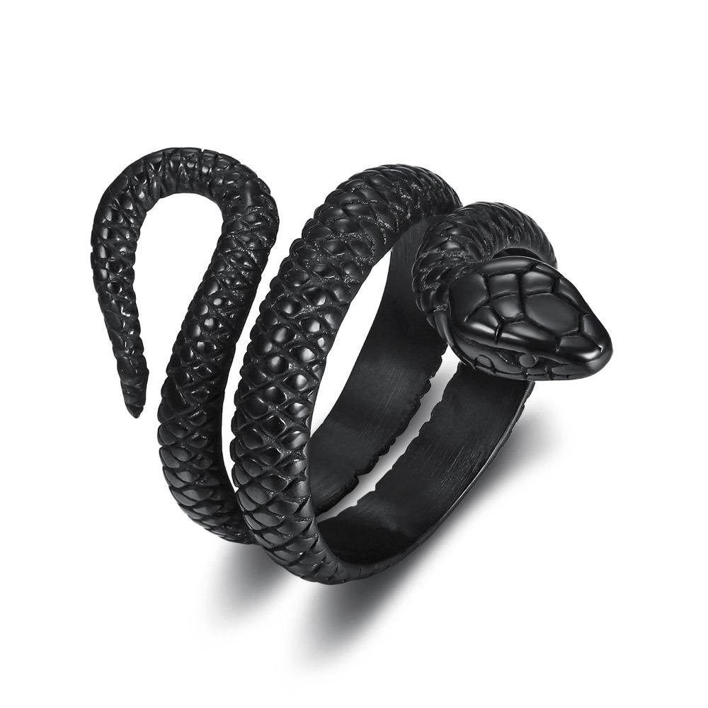 Titanium Steel Snake Ring for Men Unique Serpent Design Stylish Mens Jewelry Fashionable Accessory