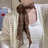 New headband, hair tie, long strip, brown polka dot silk scarf, printed high-end versatile accessories, neck women's scarf