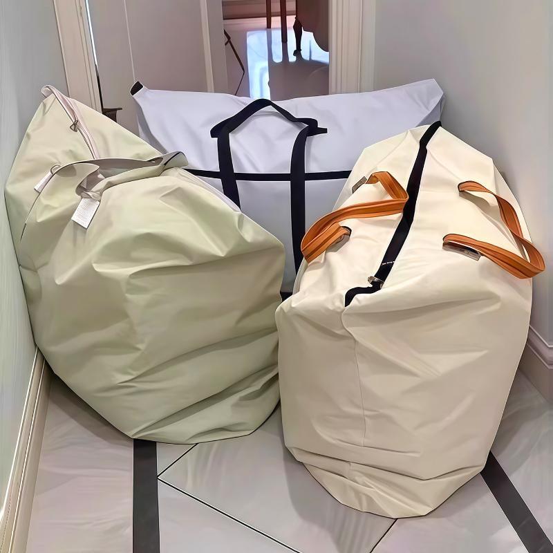 1Pc Random Color Large Capacity Storage Bag - Waterproof Foldable Moving & Laundry Bag, Washable Organizer For Clothes & Bedding