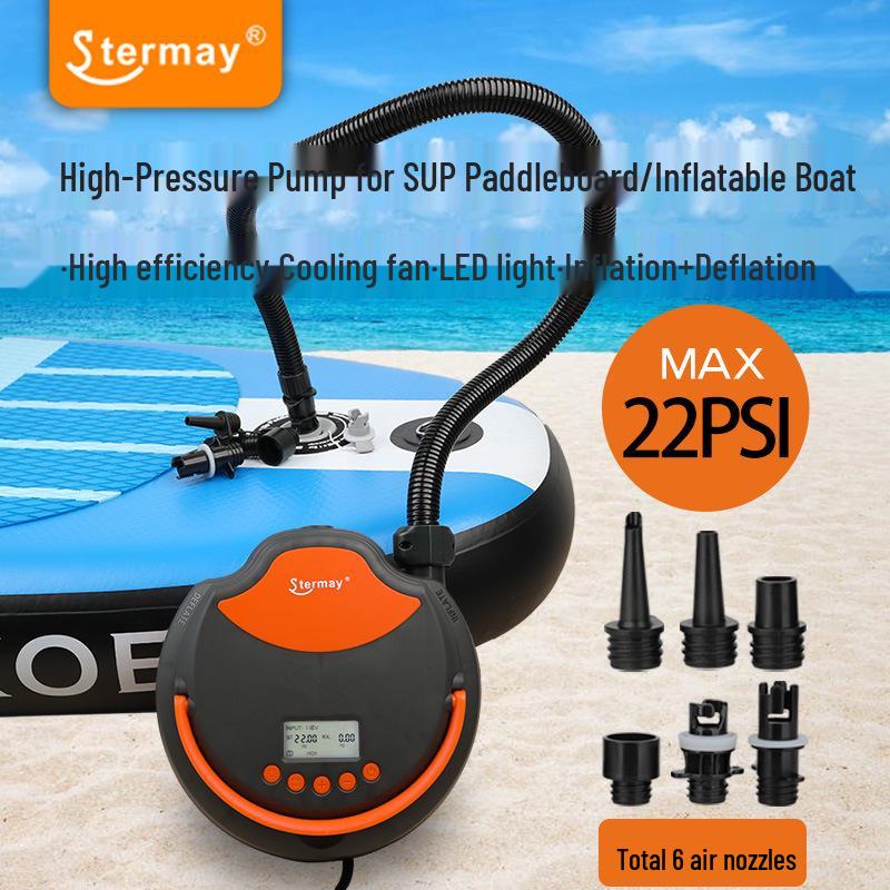 12V High-Pressure Inflatable Pump for SUPs, Kayaks, Rubber Boats, and Surfboards