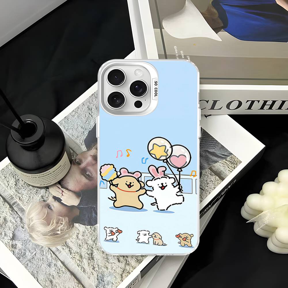 Lovely Line Dog Maltese Phone Cases For iPhone 17 16 15 14 13 12 11 Plus Pro Max Colorful Case