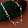 Colorful Zircon Necklace Bracelet Eariings Zircon Fashion Jewelry Accessory  Evening Dinner