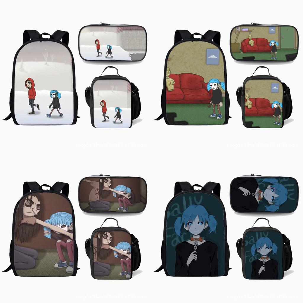 Sally Face Backpack Set With 17inch Large Capacity Student Computer Bag For Daily Use