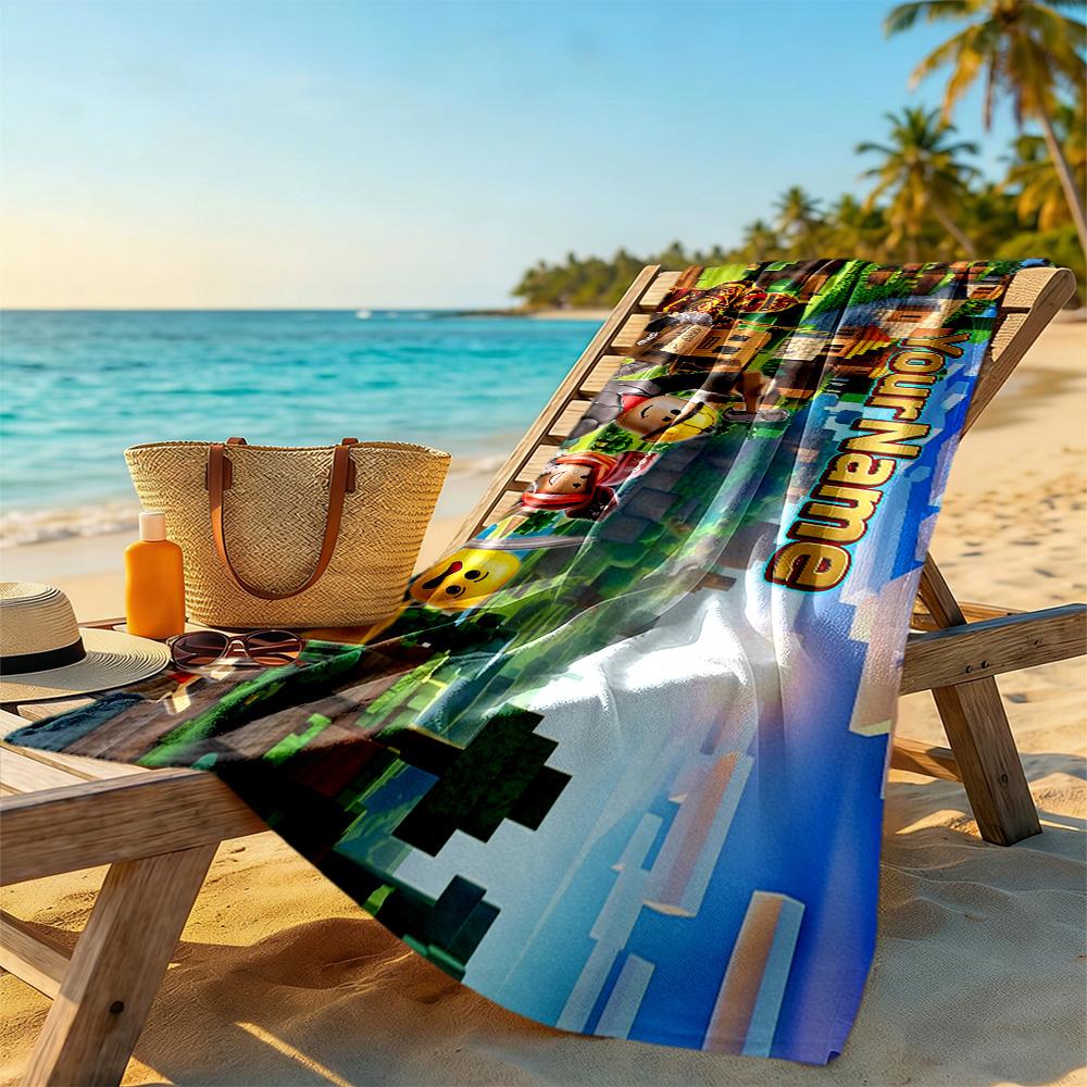 Roblox Customized Name Beach Towel Quick-Dry Soft Microfiber Portable for SwimmingBeachCamping Travel Beach AccessoriesGym