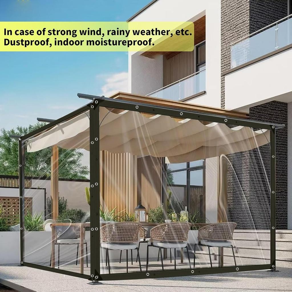 Klar Vattentät Presenning, Genomskinlig Vattentät Presenning med Hål, Skydd för Uteplatsväxter Värmebevarande, för Regntät Täckning i Trädgården Utomhus