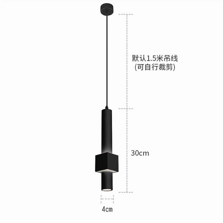 Long Tube Pendant Light Bedroom Bedside Hanging Light Black White Pendant Lamps Bar Cafe Droplight Suspension Light