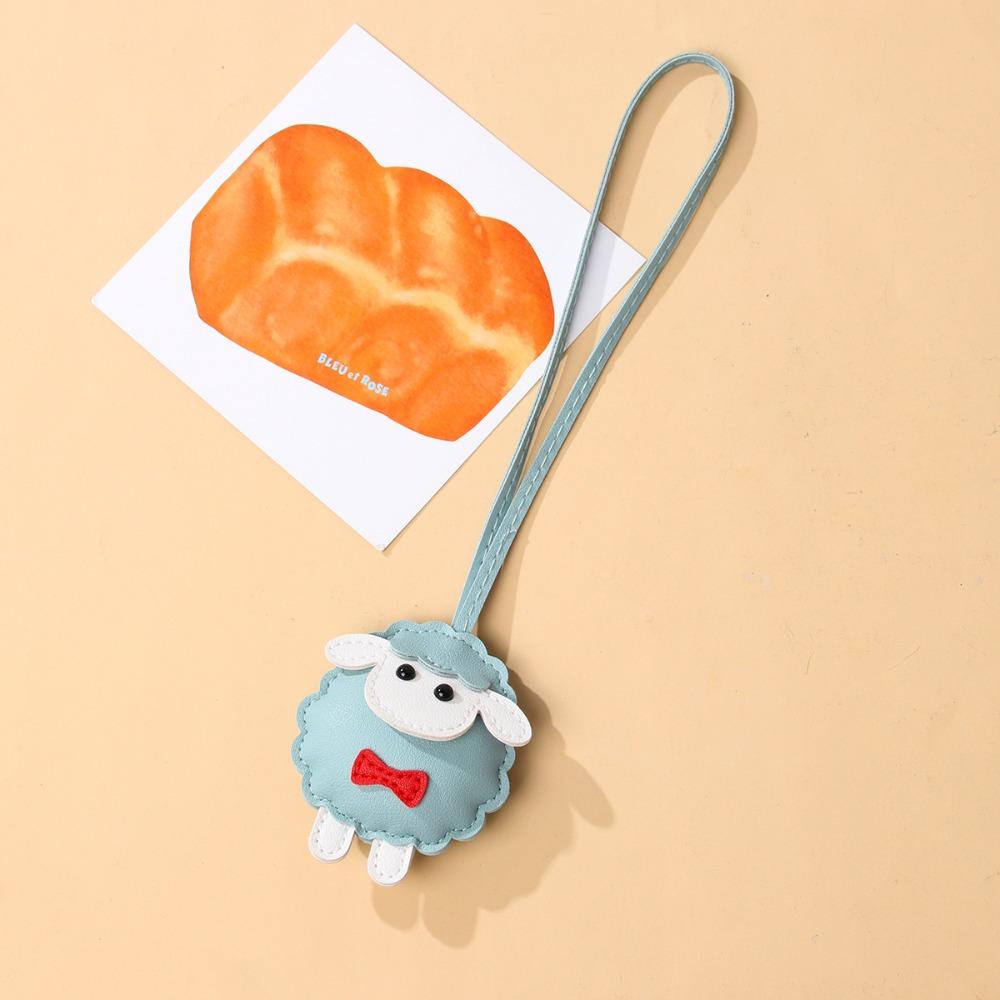 Soft PU Leather Sheep Keychain Cartoon Sheep Bag Charm Trendy Lamb Pendant Keyring Bag Accessories