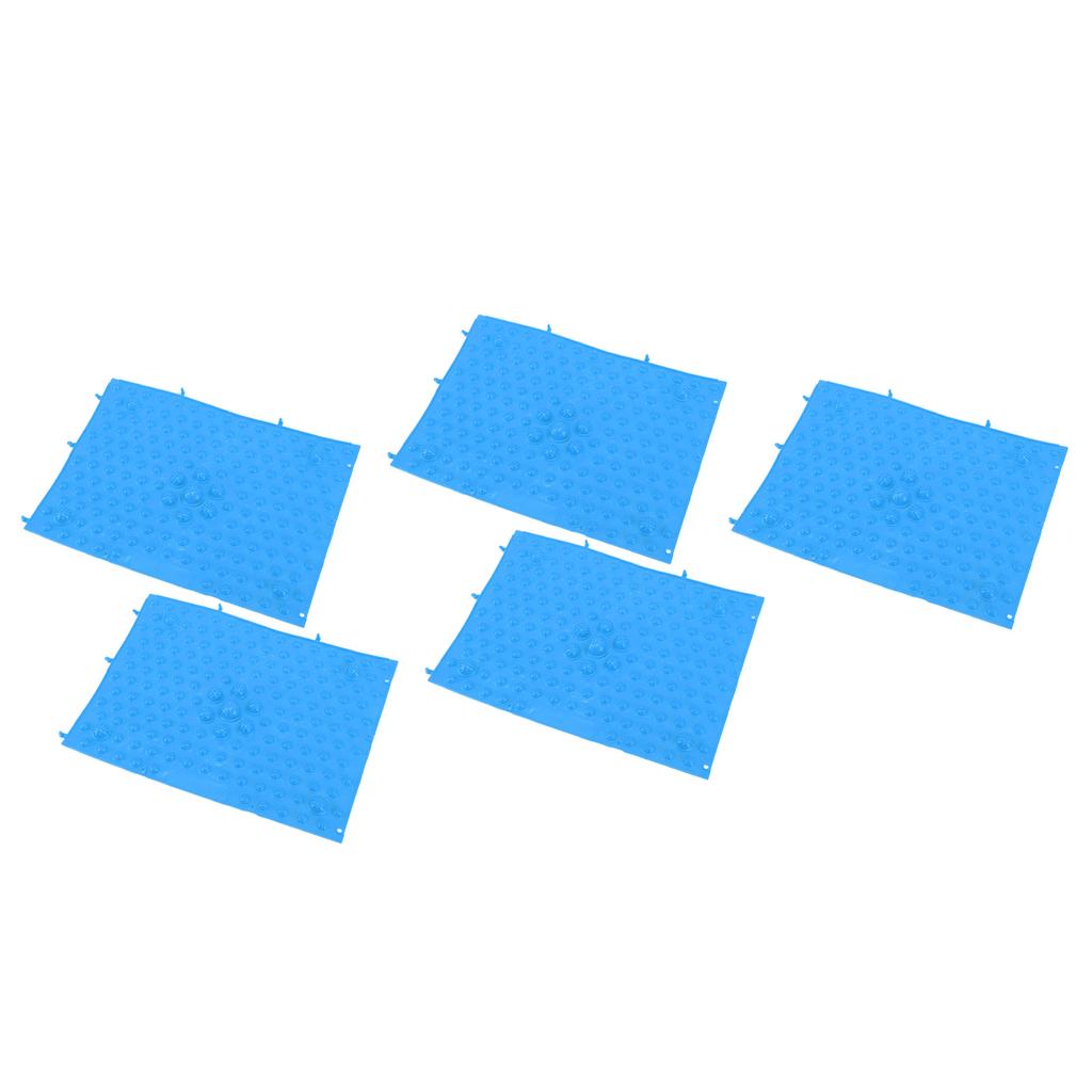 5Pcs Foot Massage Mat TPE Acupressure Walking Toe Plate Massage Pad for Home Outdoor Game Blue