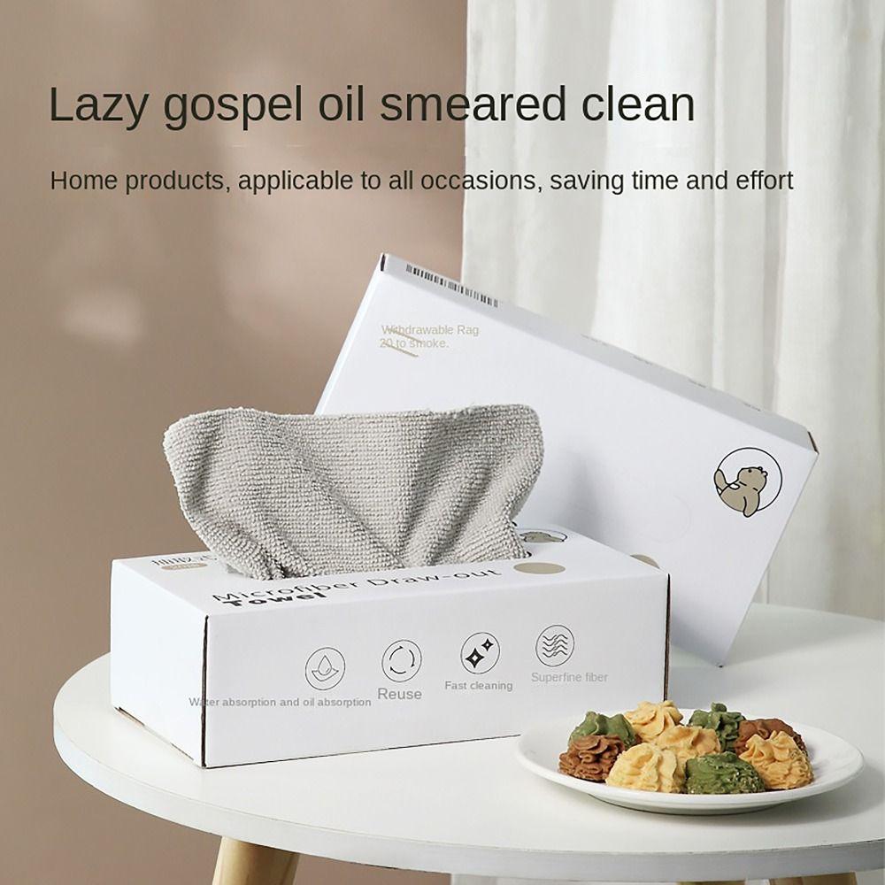 

20pcs/box Super Absorbent Kitchen Dish Cloth Microfiber Microfiber Towel For Home Cleaning 20*20cm-gery