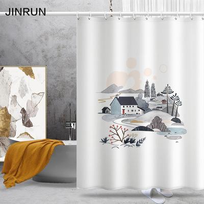 Bathroom Thickened Waterproof Curtain Mildew Proof Shower Curtain Shower Partition Curtain Shower Curtain Bathroom Curtain Free Perforation