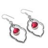 Pink Rubillite Gemstone Handmade 925 Sterling Silver Jewelry Earring 2.17" KJ-773