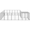 VidaXL Chenil Noir 12,1 m² Acier Enclos pour Chiots Cage Chiens Extérieur 3082213