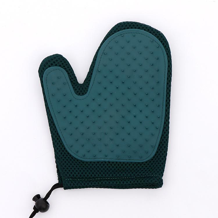 

2 в 1 Обновление Перчатка для удаления шерсти домашних животных Щетка для груминга собак Перчатки для чистки кошек Перчатка для самостоятельного груминга Рукавица для купания собак зелёный