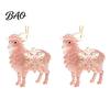 2D Acrylic Pendants Christmas Sheep Hanging Ornament with Snowflake Decor, Flat Pendant Ornaments Rope for Holiday Tree Party Supplies Festive