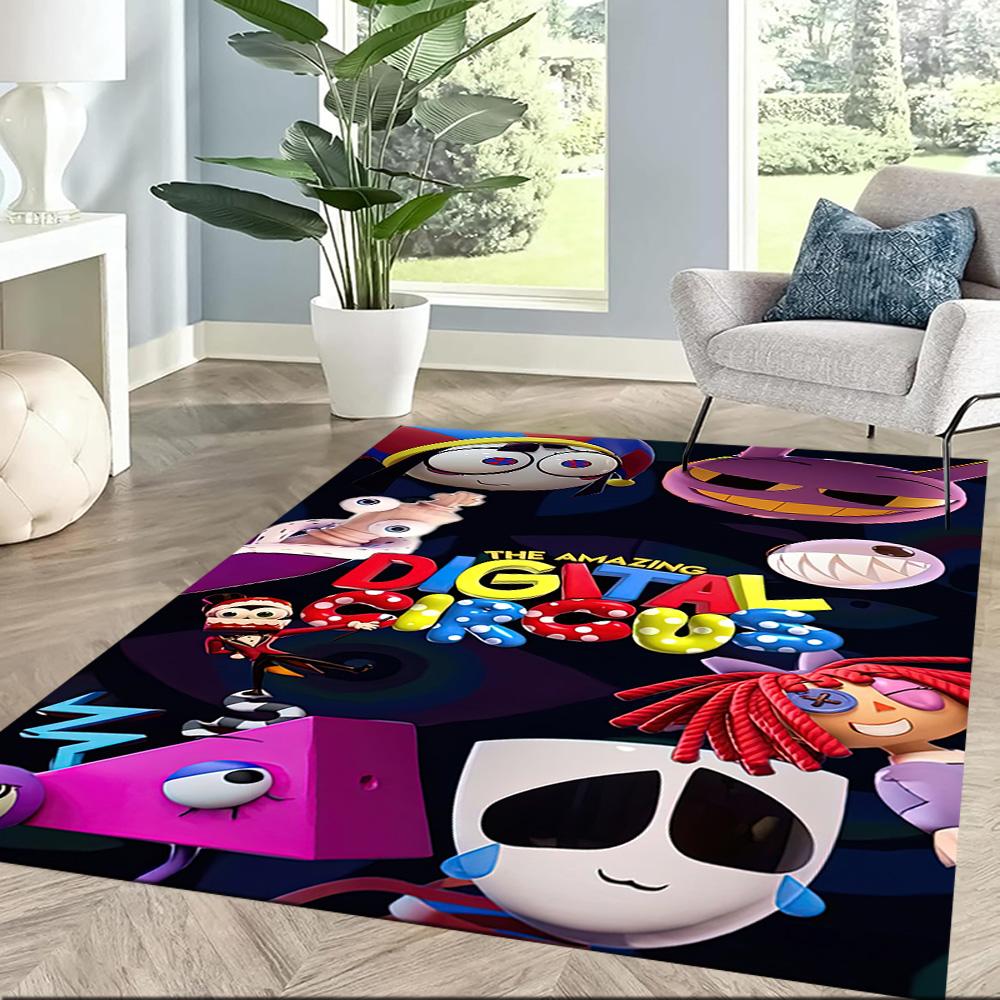 Digital Circus Floor Mat Suitable for Study Room Outdoor Dining Room Hallway Anti-slip Rug Office Home Decor