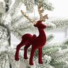 Christmas Tree Hanging Decoration Plasticflocked Elk Ornaments Christmas Reindeer Statue Christmas Deer Desktop Decor
