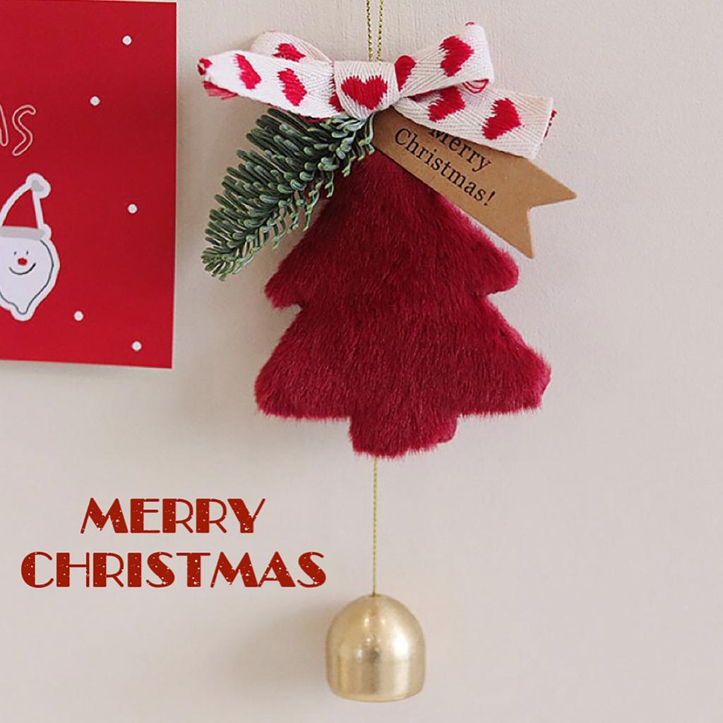 Festive Plush Doll Decorations Chirstmas Tree Pendant Imitation Pine Shaped Hanging Ornament for Kids and Holiday Decor