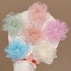Hairpin Breathable Mesh Organza Fabric Fairy 3D Flower Hair Clip Macaron Color Lightweight Breathable Hair Accessory