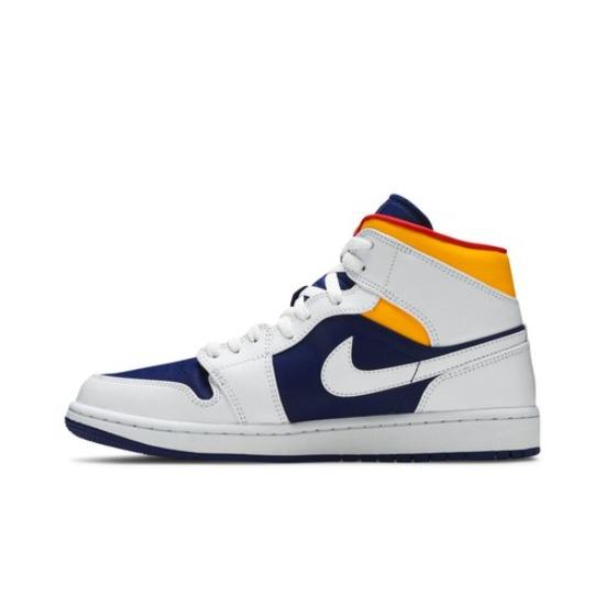 Air Jordan 1 Mid White Deep Royal Blue 554724-131
