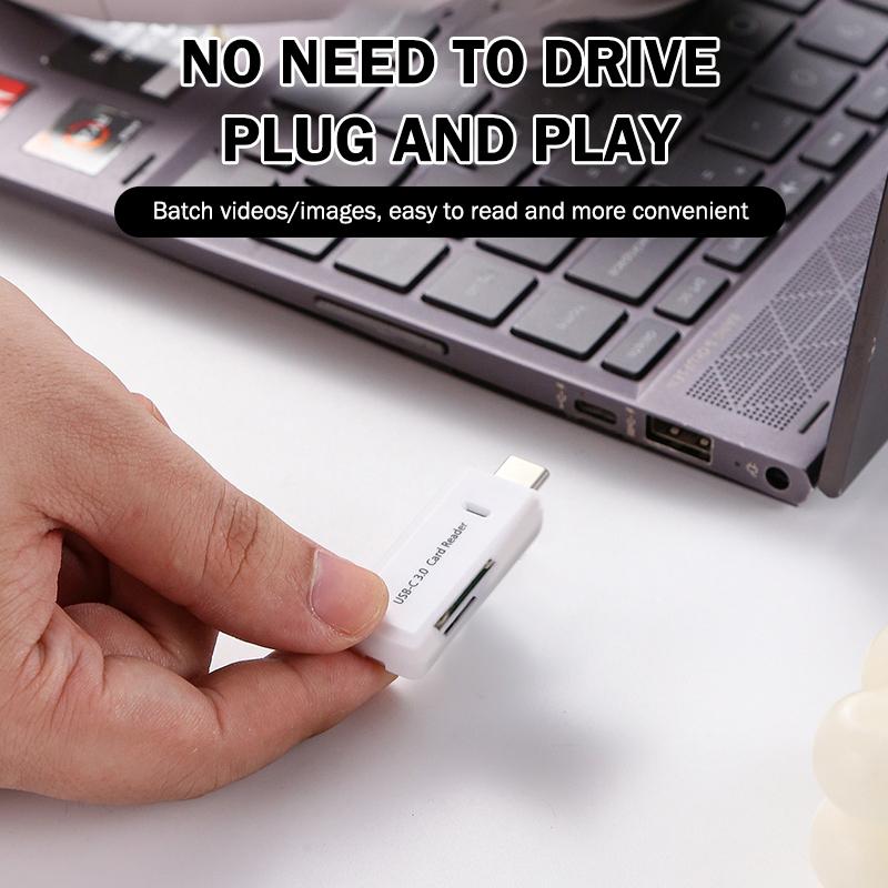 2-In-1 Multi Functional Type C 3.0 Card Reader Tf Memory Card Reader Usb Flash Drive Card Reader Adapter For Pc Laptops