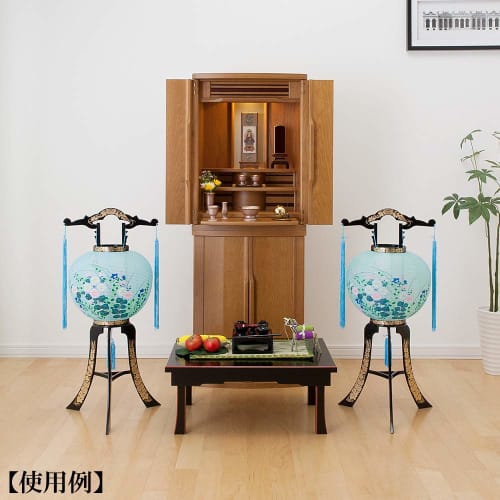 Buddhist Altar Shop Takita Shoten Bon Festival Lantern, Rotating Lantern, Size 10 "Iwakura" 2302-2, Set of 2 (79cm High X 32cm Diameter), Standing Lan