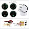12V24V Universal 52MM 4 Gauge Kit with 2 Sensor Water Temperature + Oil Pressure + Fuel Level + Voltmeter For All Vehicle Marine