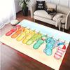 2D Flache Bunte Flip-Flops Wäscheleine Sommer Flanell Fußmatte Rutschfest Strand-Vibe Teppich für Eingangsbereich Terrassenboden