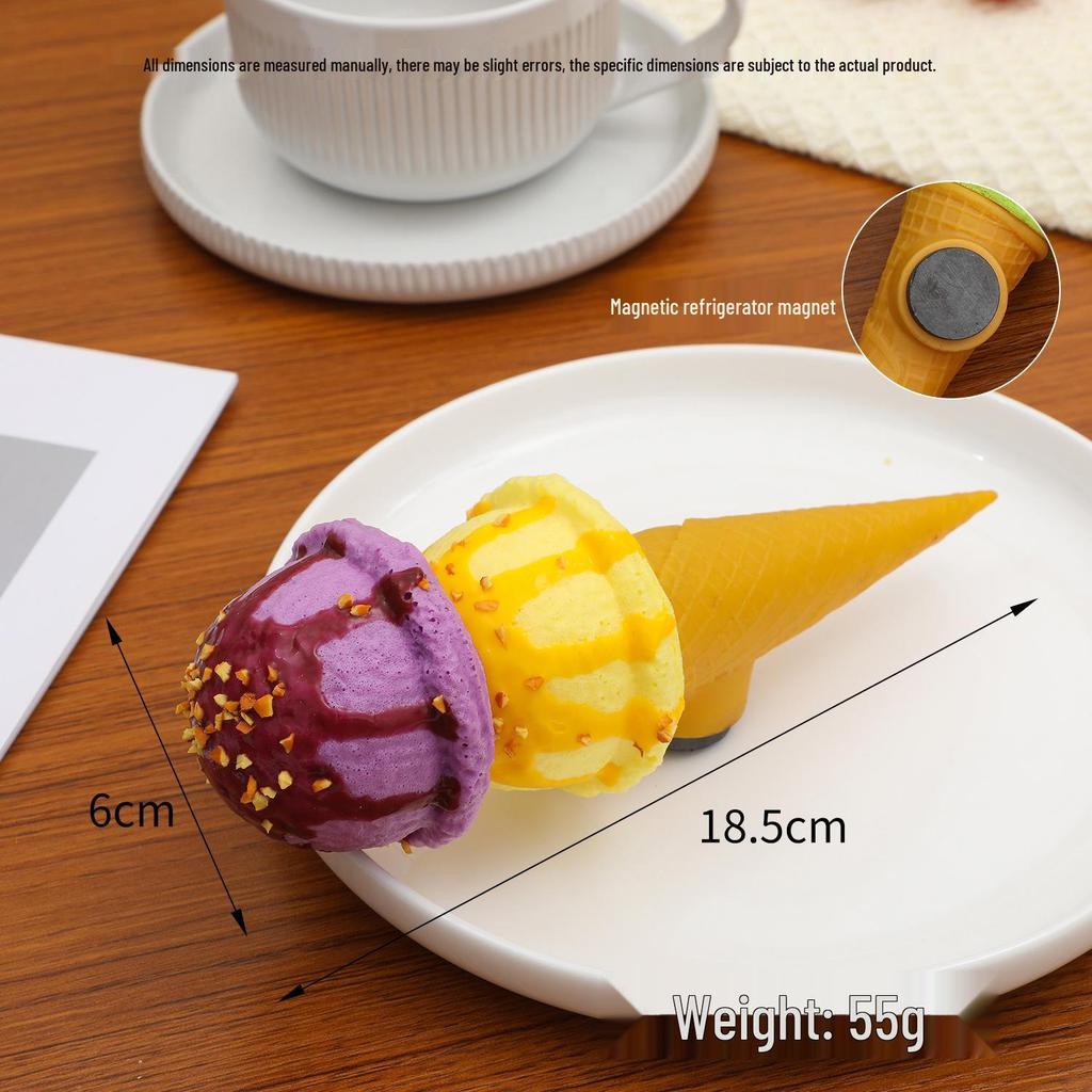 PU Slow Rebound Double-Layer Ice Cream Model Refrigerator Magnets & Props.