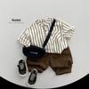 Trendy Kids' Summer Striped Shirt - Unisex Japanese Korean Style Short Sleeve Top