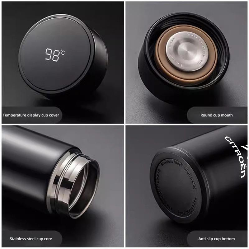 500ML Car Vacuum Cup Thermos Mug 304 Stainless Steel For Citroen e-C3 e-C4 X C5X C3 C4 Cactus Picasso C-Crosser C1 C-Elysee C2