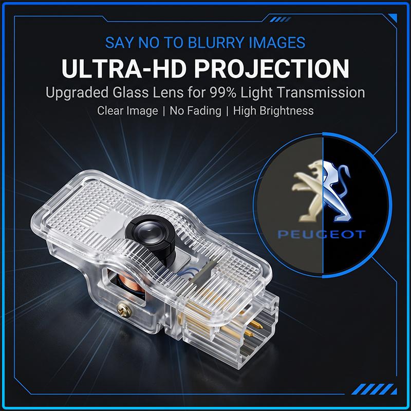 2pcs HD Led Welcome Light Car Door Projector Lamps Car Accessories For Peugeot 107 108 206 207 208 301 307 308 405 406 407 408 508 807 2008 3008 4008