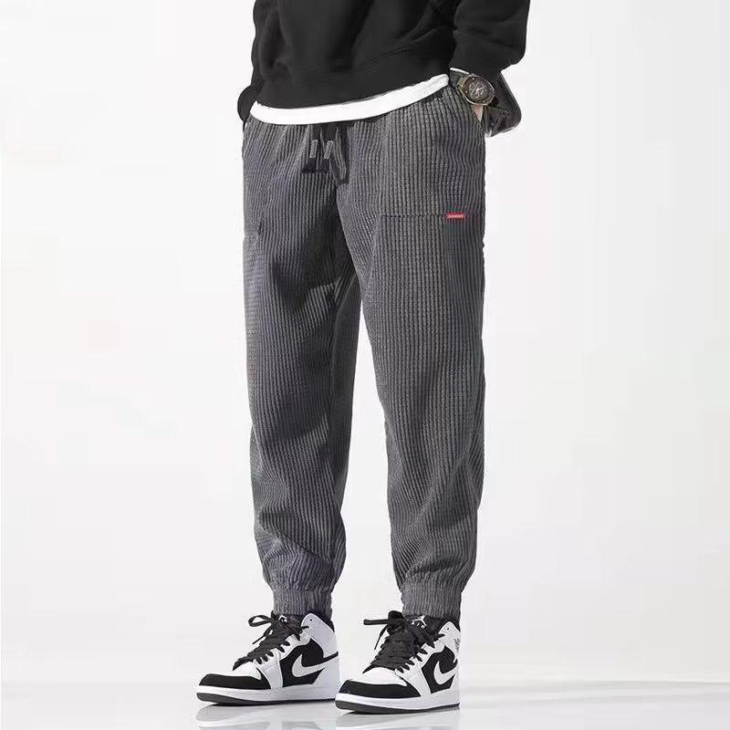 Men's Corduroy Casual Joggers: Spring/Summer Youth Loose Harem Trousers