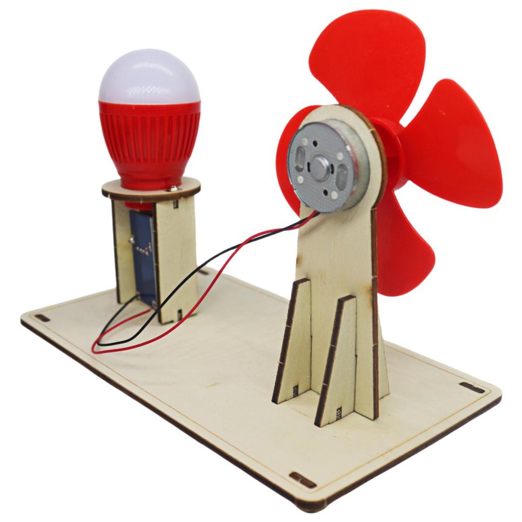 DIY Wooden Wind Turbine Model Children's Science Toy Assembly Steam Technology Physics Education Learning Game Toy