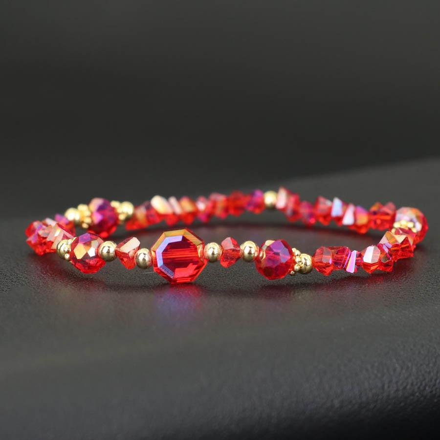 Pulseira Doce Colorida Fantasia Mulheres Pulseira Geométrica de Contas Cristal Austríaco de Luxo Amizade Braslet Presente para Melhor Amiga