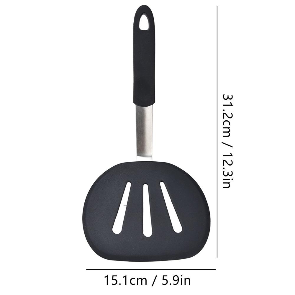 Flexible Pancake Spatula Heat Resistance Wide Round Pancake Turner Slotted Good Grips Silicone Spatula Large Food