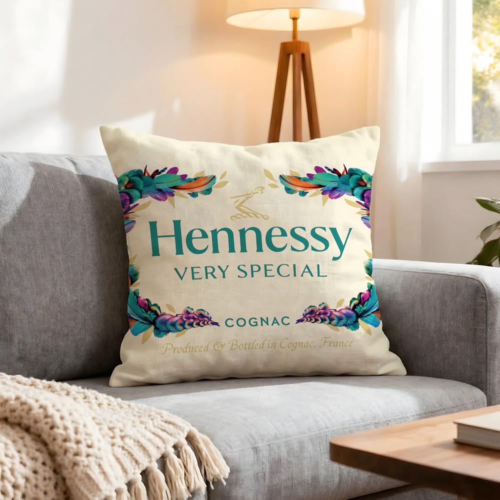 Premium Hennessy Cushion Cover 1Pcs Decorative Covers Soft Cushion Case For Sofa Couch Decor 40X40 45X45 Pillowcases